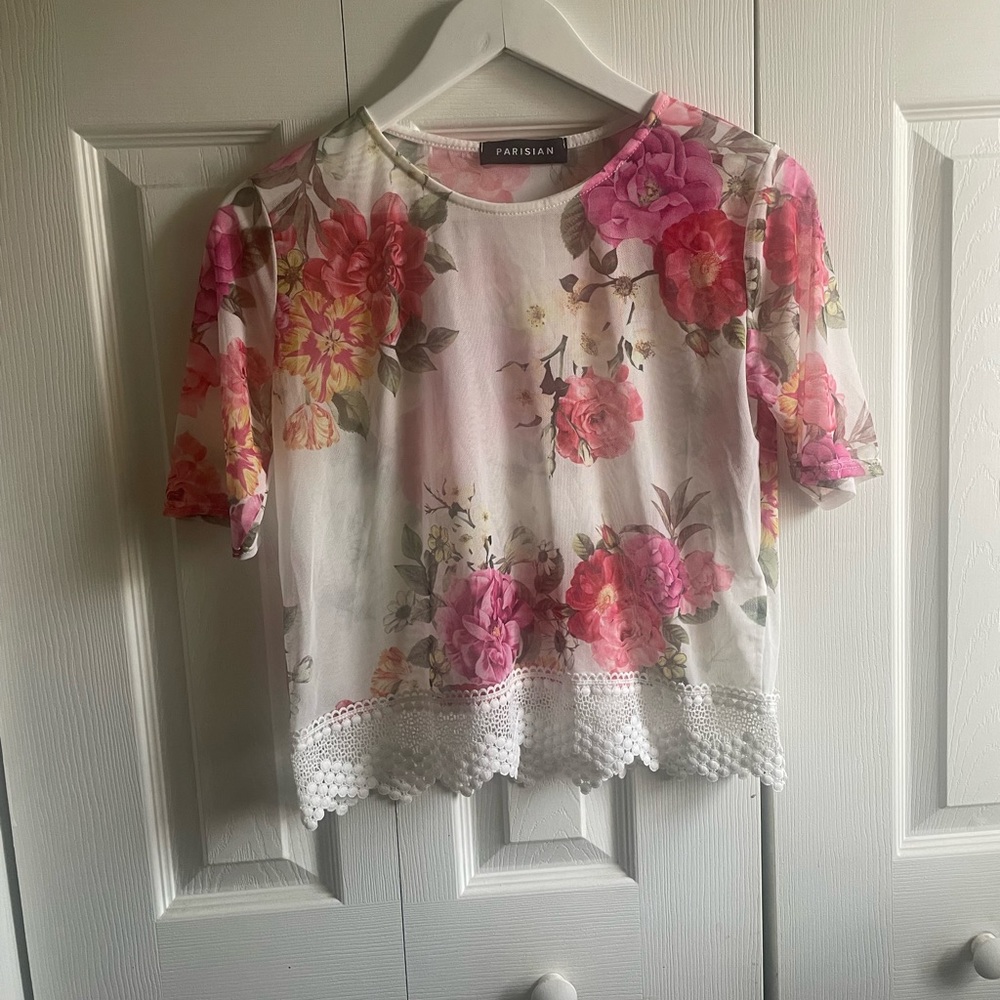 Parisian Sheer Crop Top - Medium